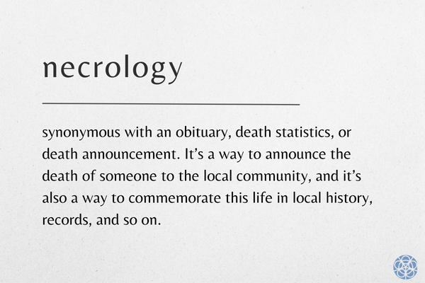What does necrology mean?